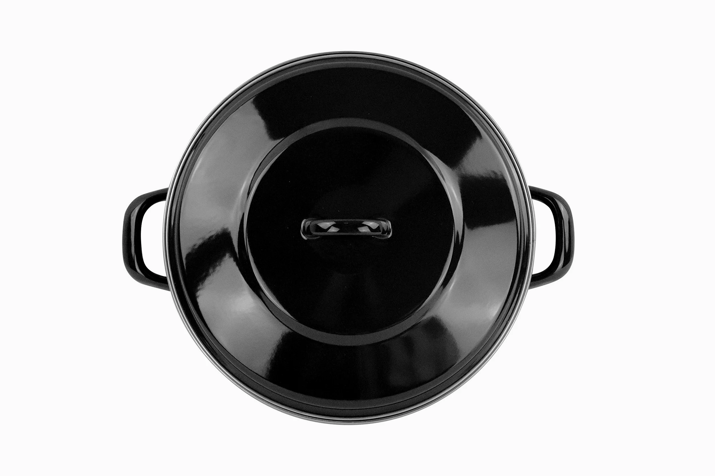 Dutch Oven Magefesa Negro de 26cm. Fabricado en España. Material de acero esmaltado con termómetro incorporado y recubrimiento antiadherente. Herrajes y tapas especiales para horno.