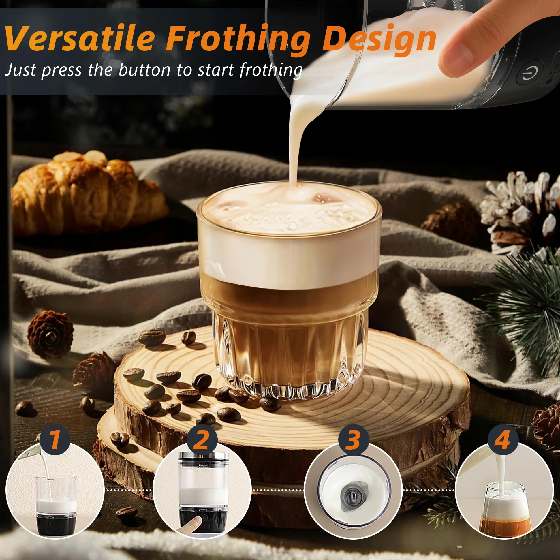 Hobsir - Cafetera eléctrica portátil para café espresso, cafetera de viaje para camping, cafetera de coche con USB-C, cápsula 3 en 1, pequeña máquina de café espresso portátil para RV, senderismo,