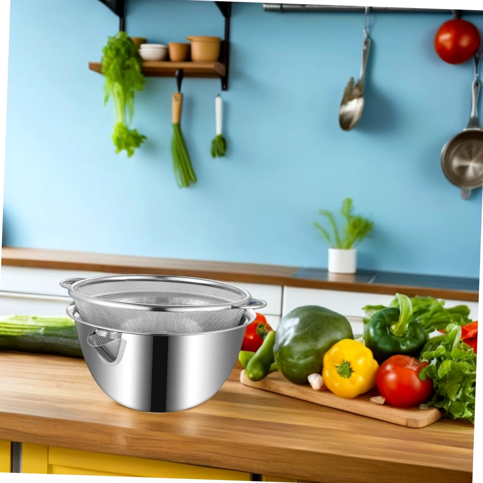 Garneck Colador De Acero Inoxidable Para Lavabo Cuencos De Cocina Cuenco De Acero Inoxidable Para Lavar Platos
