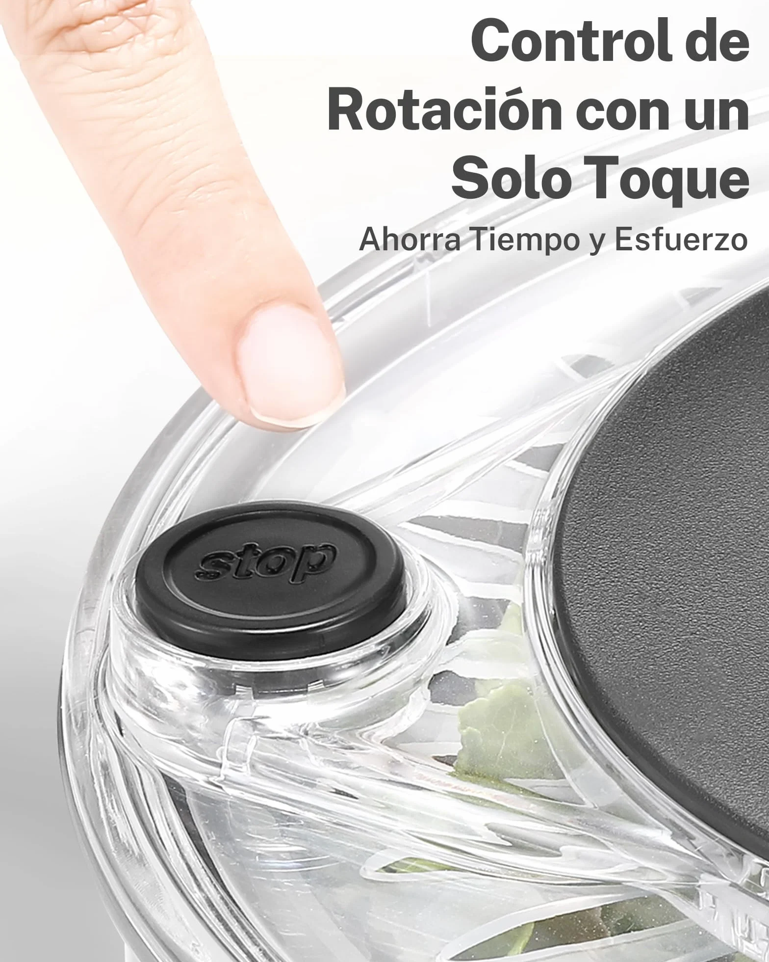 SveBake Centrifugadora Lechuga Acero Inoxidable con Botón de Parada, 5.3L Escurridor Verduras con Base Antideslizante, Escurridor Ensalada Sin BPA