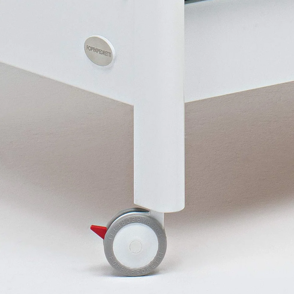 Foppapedretti 4 ruedas de nailon engomadas recambio blanco gris