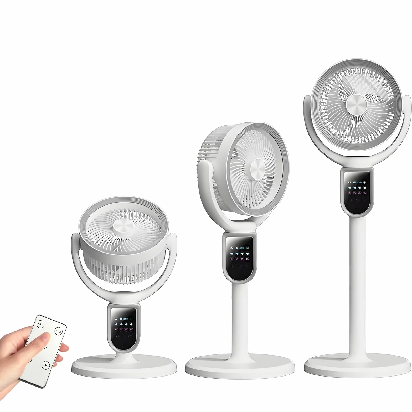 IERAKOR Ventilador de Pie, Ventilador Silencioso 4 en 1 con Mando a Distancia, 10 Velocidades & Temporizador, 30 dB, Oscilación 90°, Luz Nocturna, Pantalla LED, para Dormitorio, Salón y oficina | 4 niveles 9H temporizador oscilación 140° pantalla LED altu