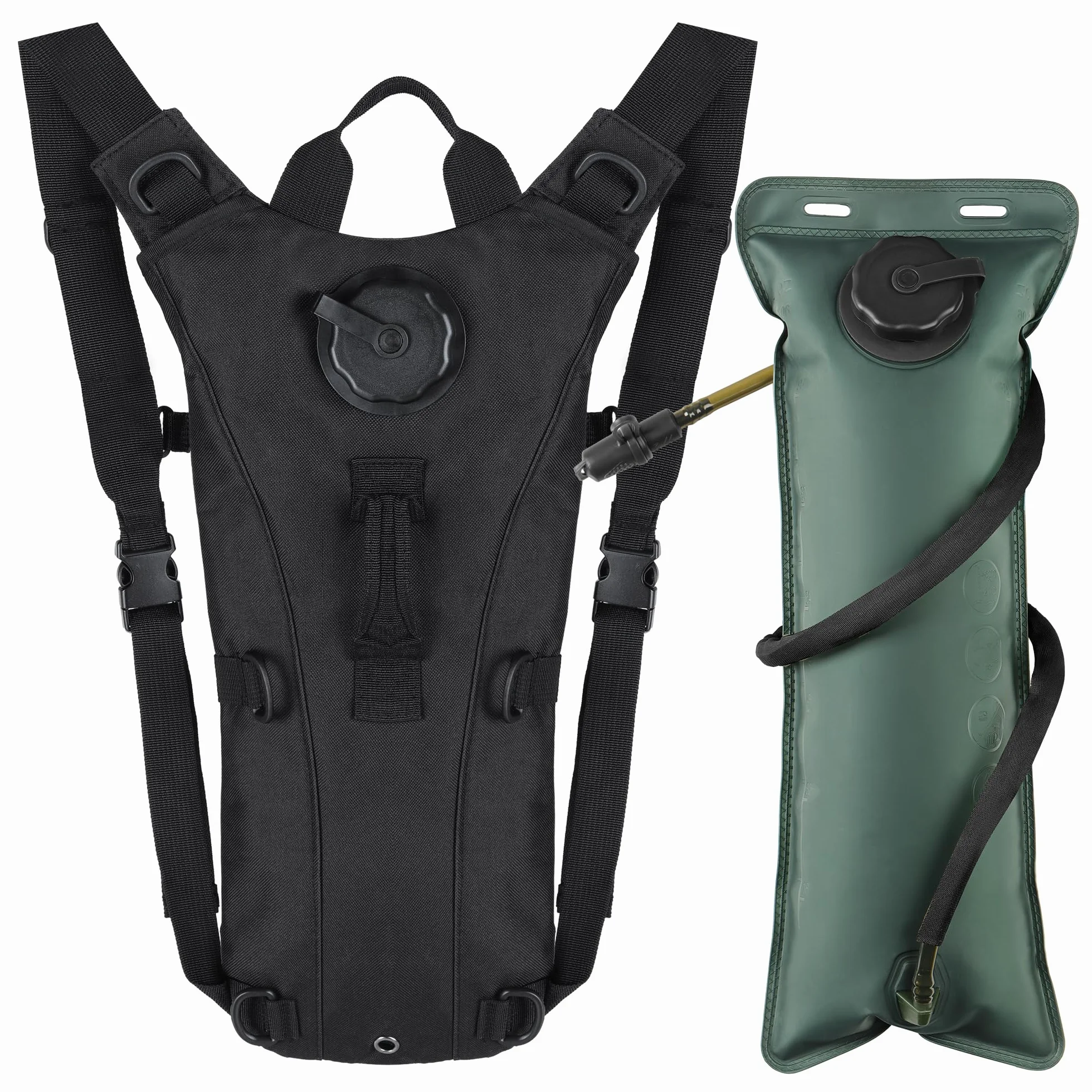 Mochila de Hidratación con Bolsa de Agua de 3L, Mochila Ciclismo Hidratacion Ligero, Bolsa Agua Mochila Tactica para Senderismo Bicicleta Montaña