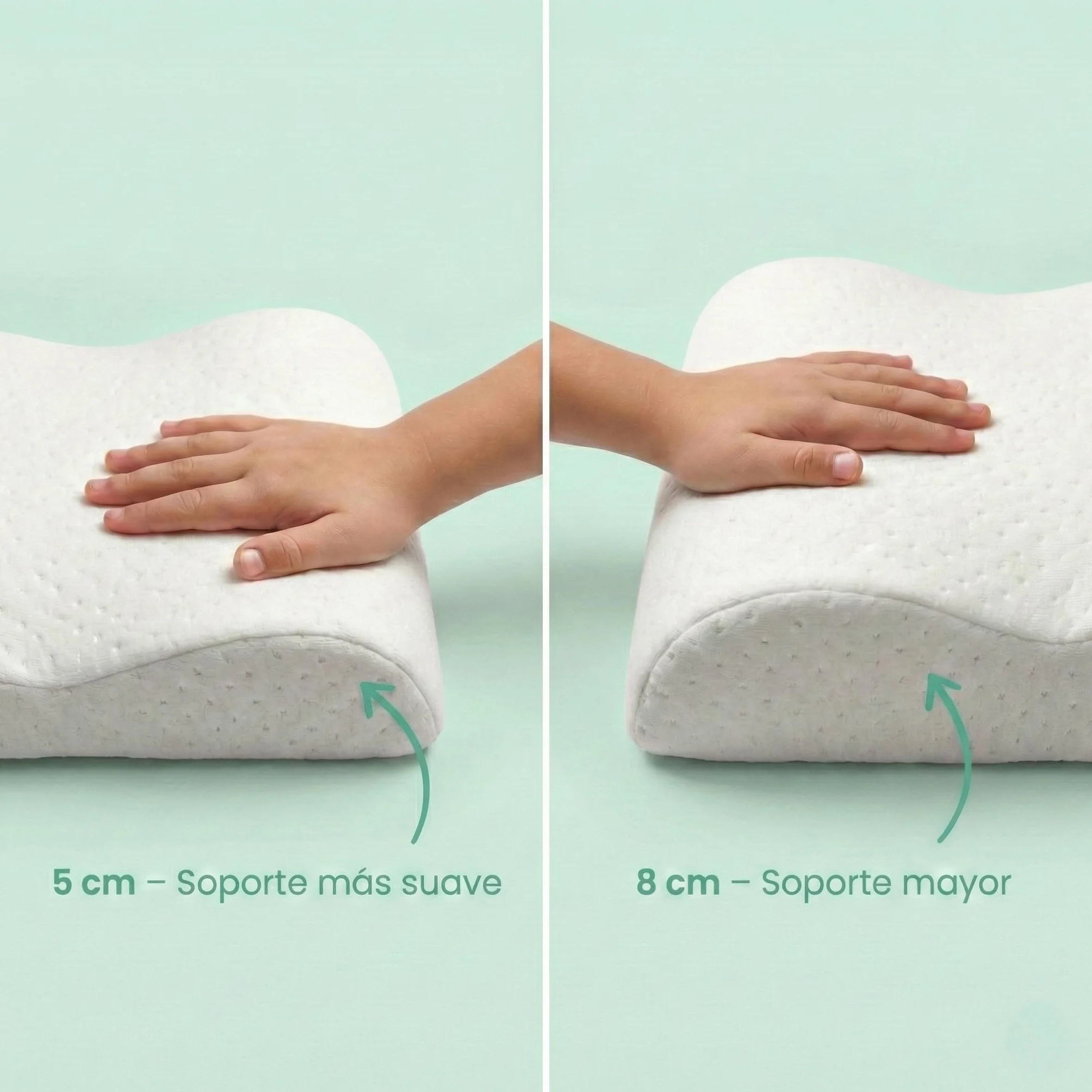 Almohada Infantil Viscoelástica Hipoalergénica 56.5 x 30 x 8/5 cm Memory Foam para Bebés y Niños 2-12 Años