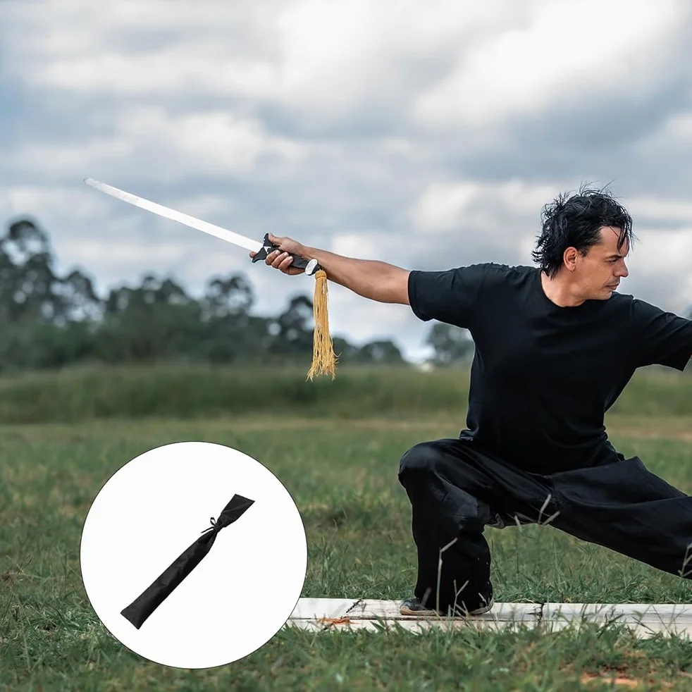 Cabilock 2 unids vaina multifuncional bolsa espadas titular fu portátil cubierta blanca cm katana samurai correa almacenamiento japonés bolsa espada negra