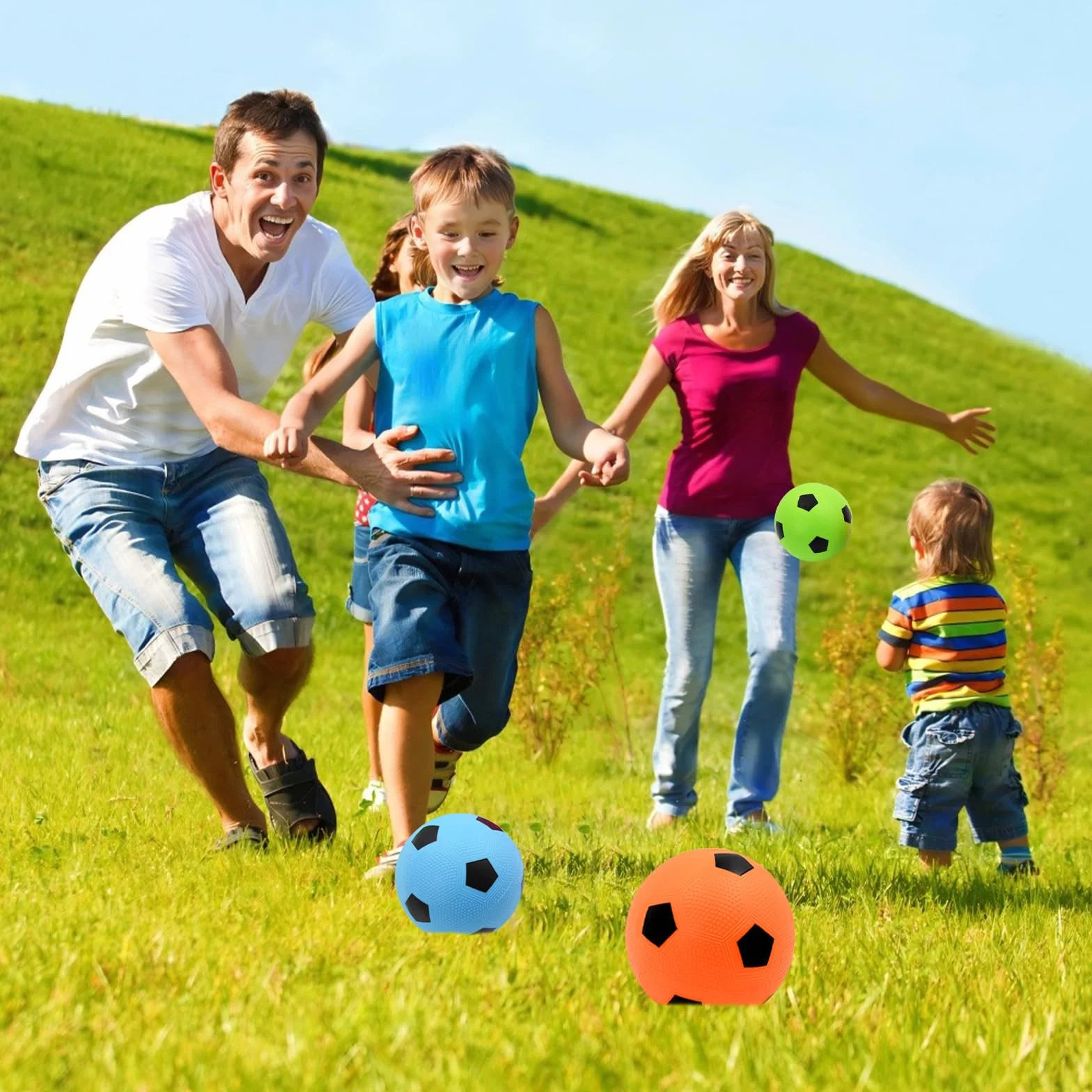 Paquete de 3 mini balones de fútbol de 15 cm con bomba, inflables de colores para piscina o playa