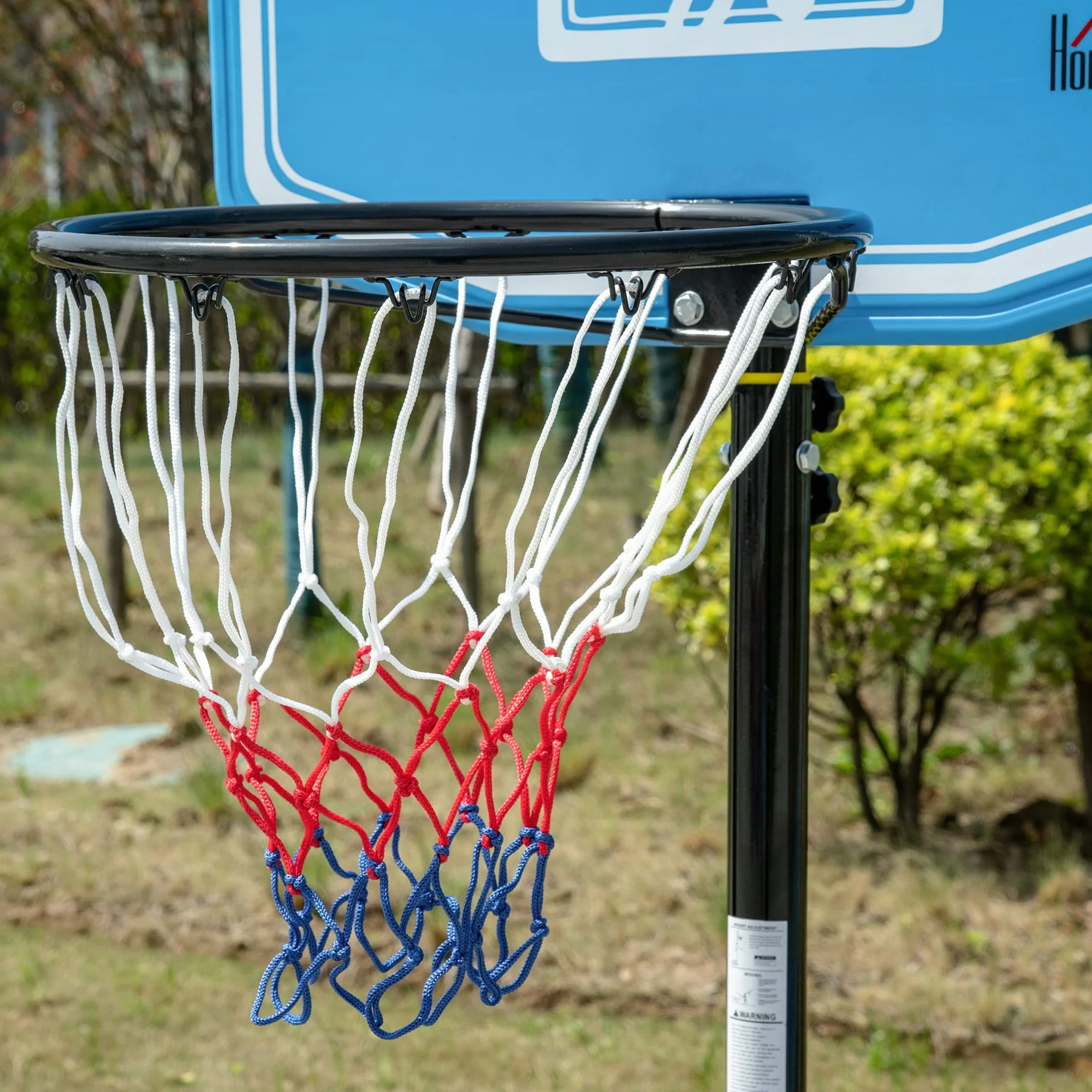 HOMCOM Canasta de Baloncesto Exterior Altura Ajustable 160-210 cm Portátil Tablero PE Ruedas Base Rellenable