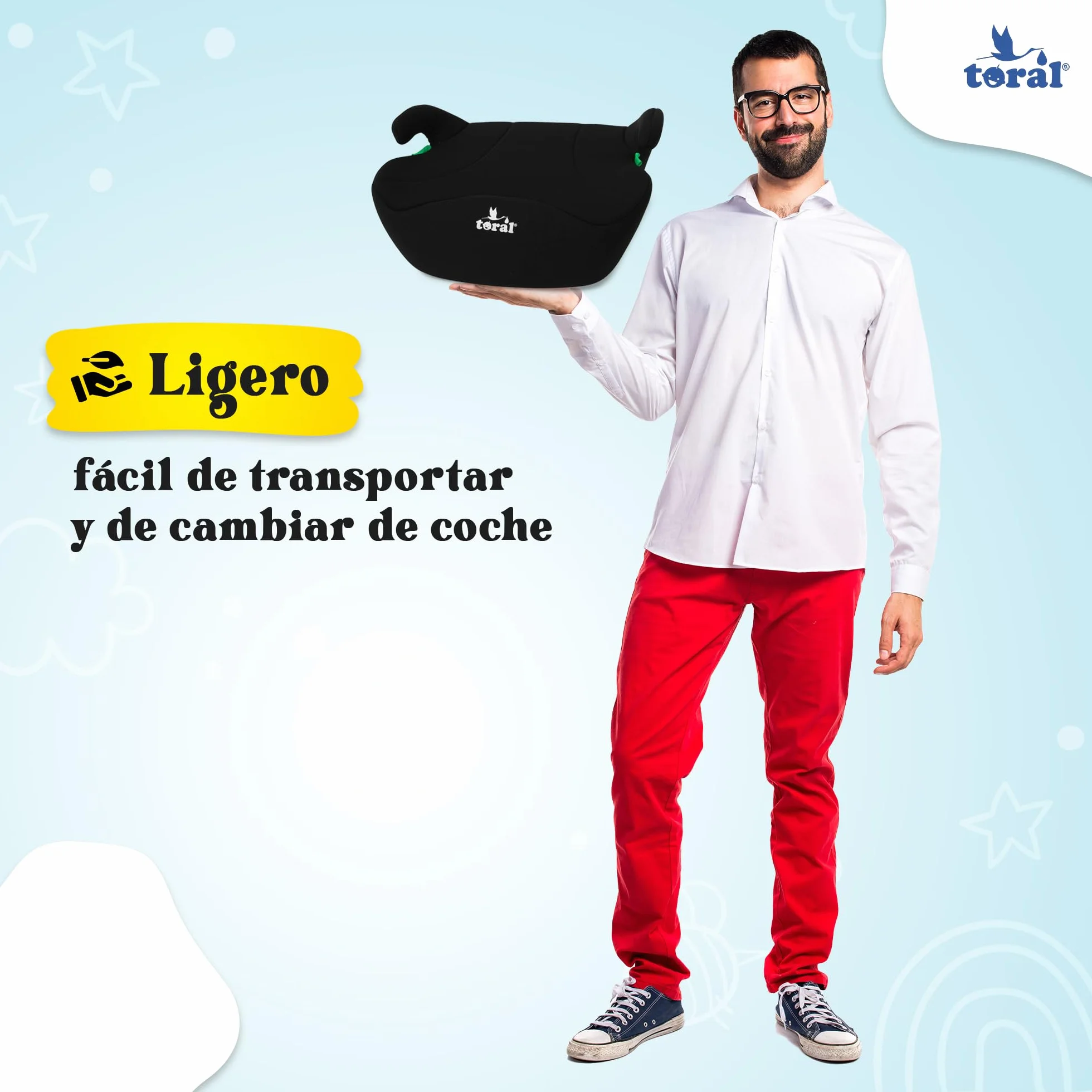 Toral - Alzador Coche Niño i-Size - Asiento Elevador Coche Niño - Silla Coche Grupo 3 - Modelo Mónaco Negro