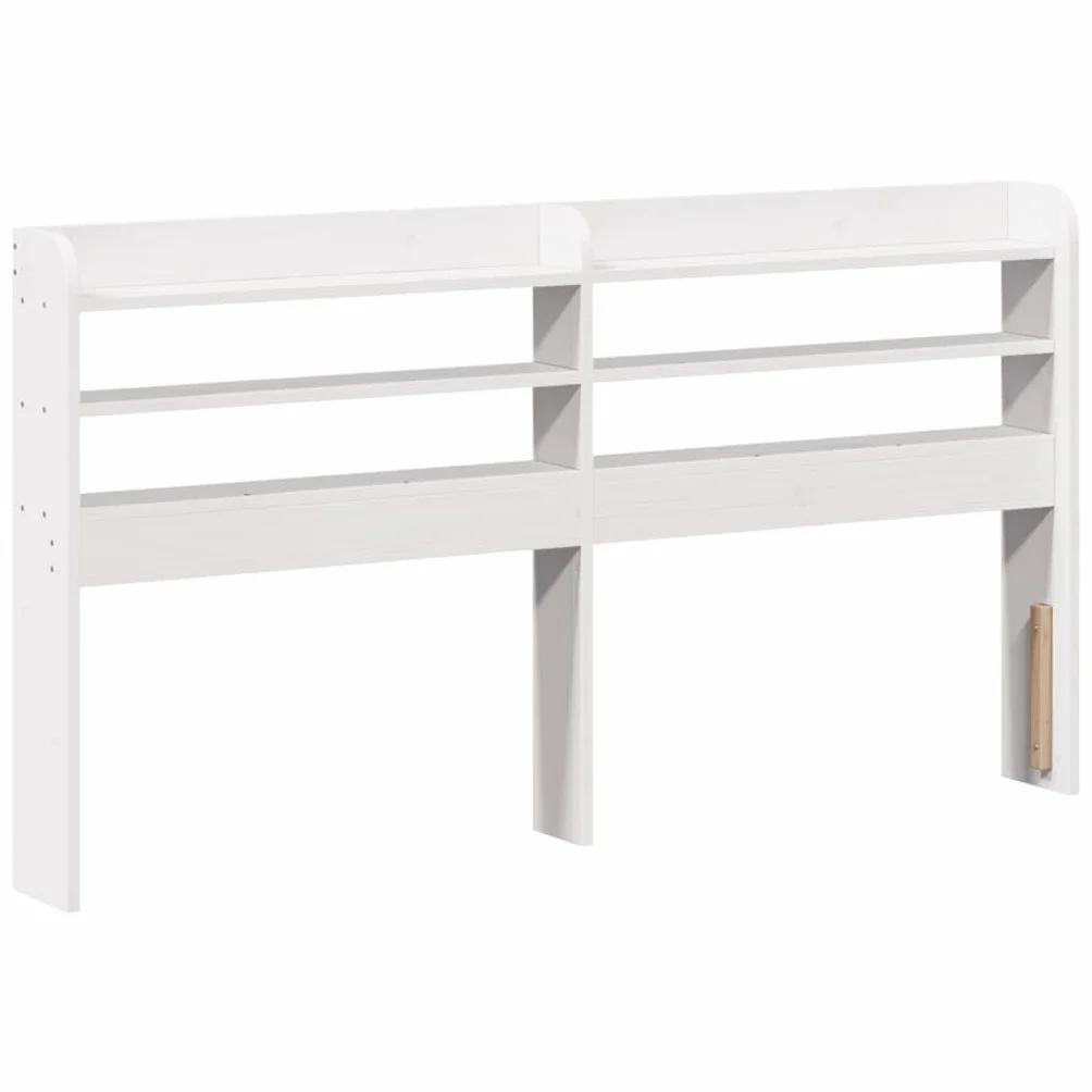 vidaXL Cabecero de Cama con estantes Madera Maciza Pino Blanco 140 cm, cabecero de Cama, cabecero de Madera Maciza, cabecero con estantes