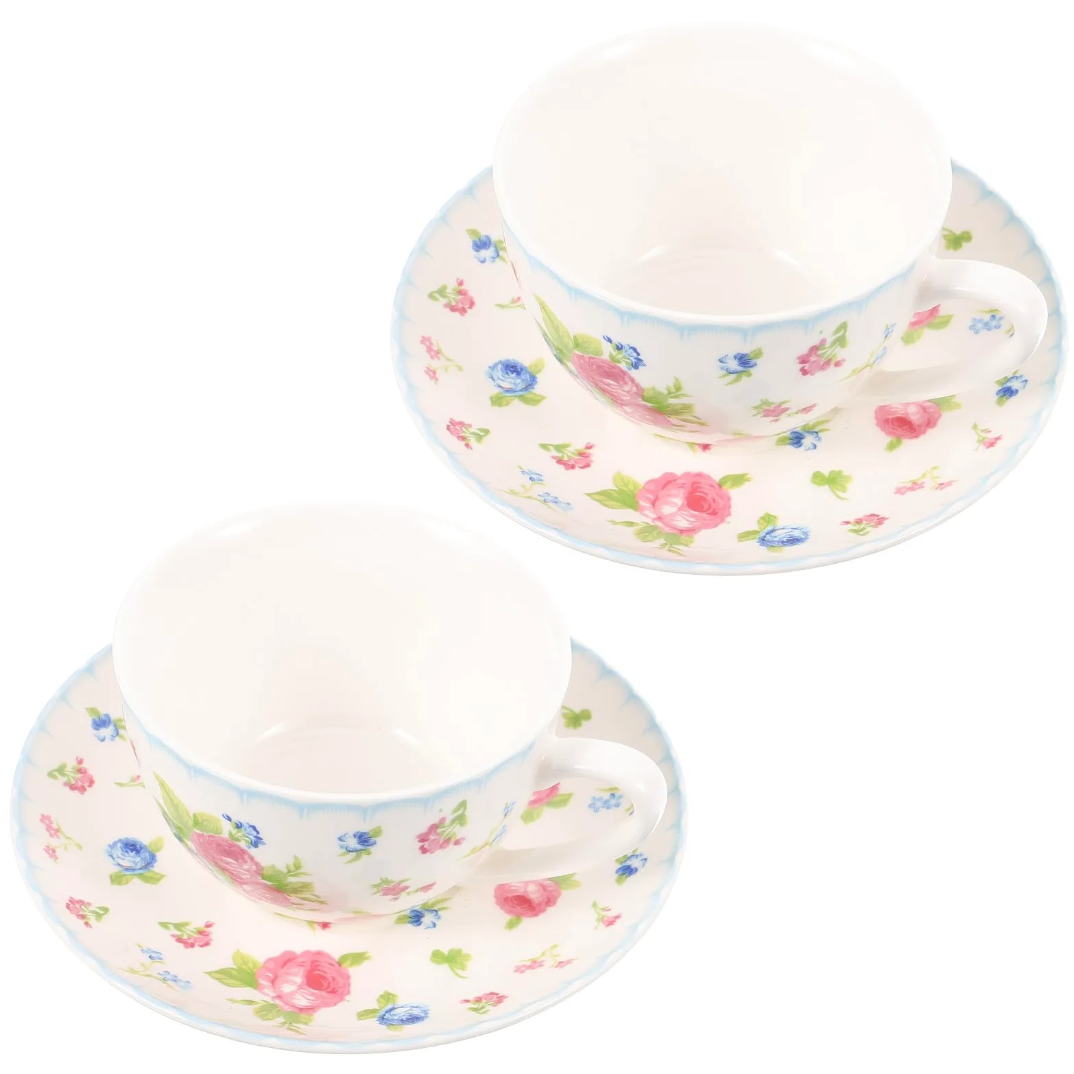 SOLUSTRE Juego de Taza de Café Bone China 150ml Platillos, Diseño Retro y Uso Conveniente Adecuado para Celebración de Inauguración de Casa