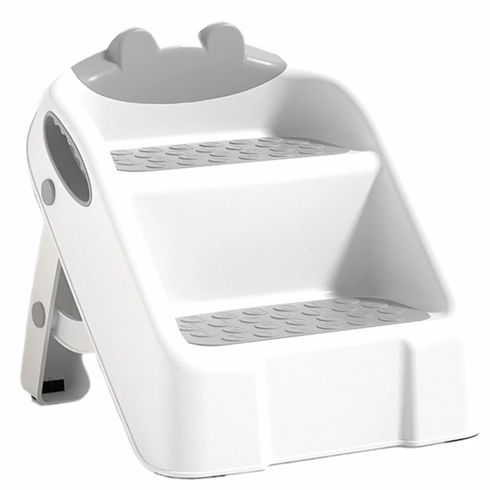 Taburete Infantil, Taburete con Escalón para Niños para Baño, Antideslizante Escalera 2 Peldaños Infantil, Taburetes Plegable De 2 Escalones para Niños, Taburetses Gris