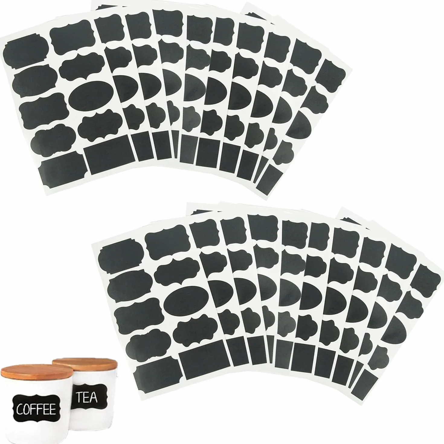 200 Piezas Adhesivas para Tarros de Especias, Etiquetas para Tarros, Pegatina de Pizarra, Etiquetas Pizarra Adhesivas, Etiquetas Cajas de Almacenamiento, para Decorar Tarros, Vino, Despensa