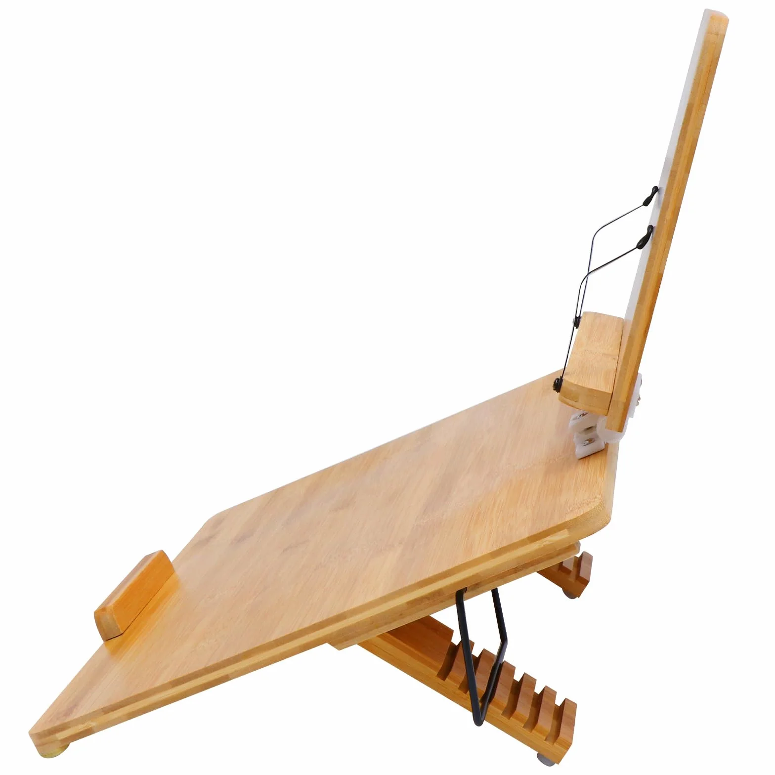 Soporte de Lectura Portátil de Madera, Doble Capa Pequeña sin Diseño, Clips para Libros, Multifuncional para Estudio, Lectura y Uso en Escritorio