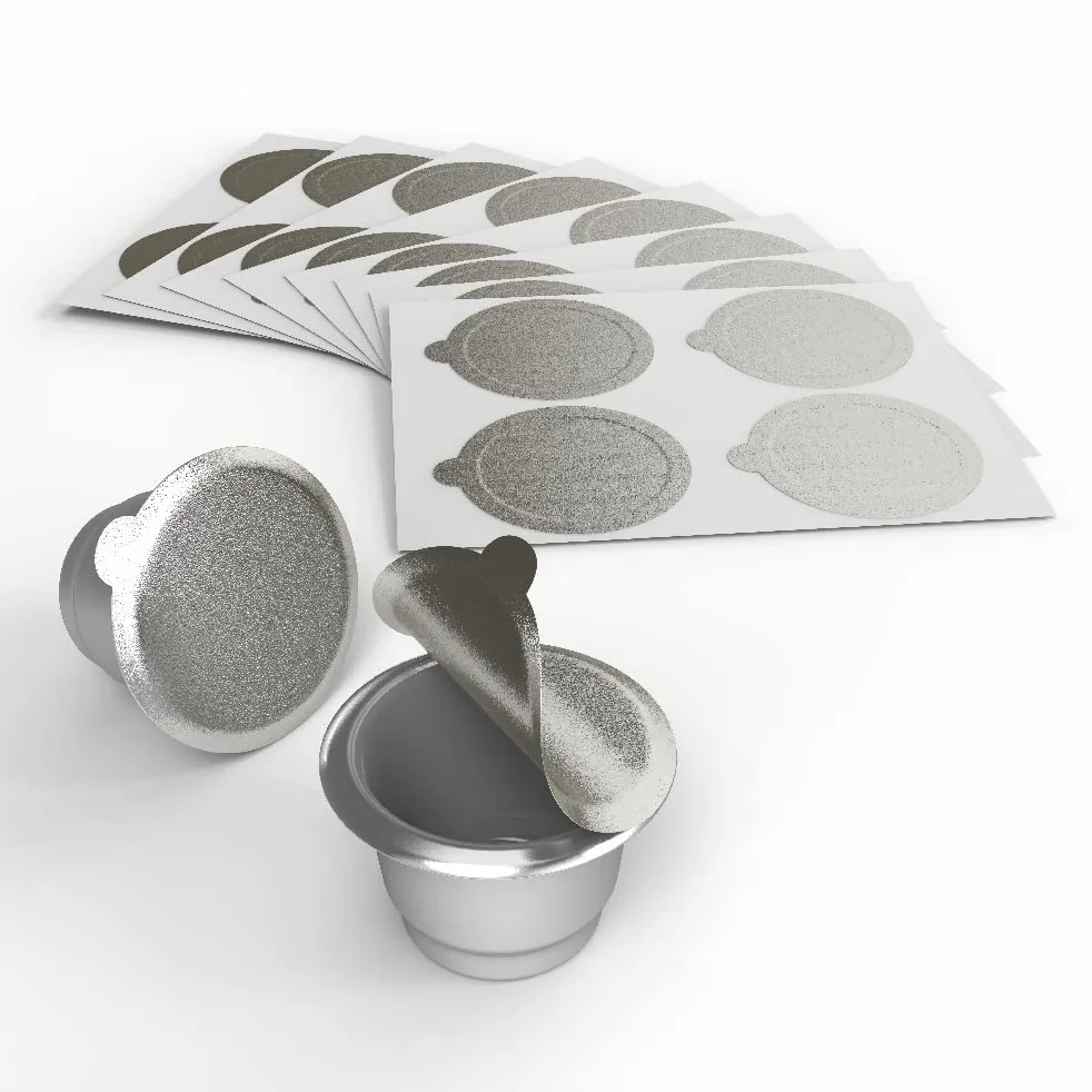 Tiplot Tapas de aluminio para cápsulas reutilizables, sellos adhesivos de aluminio autoadhesivos, 200 unidades para cápsulas de café recargables, máquinas de línea original Nespresso compatibles con