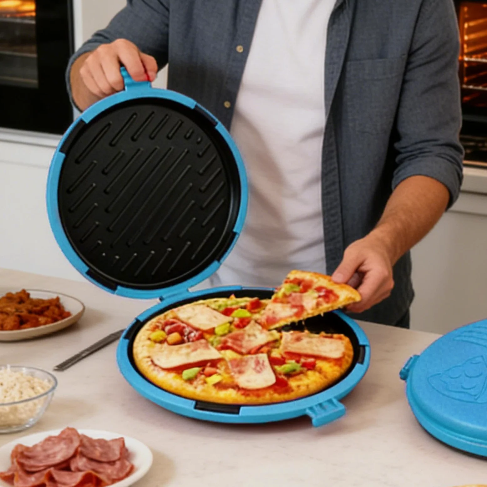 Bandeja para hornear sándwiches en microondas Plancha de calentamiento | Tostador de pan para microondas para Horno, Desayunos, Cocina y Residencia Universitaria