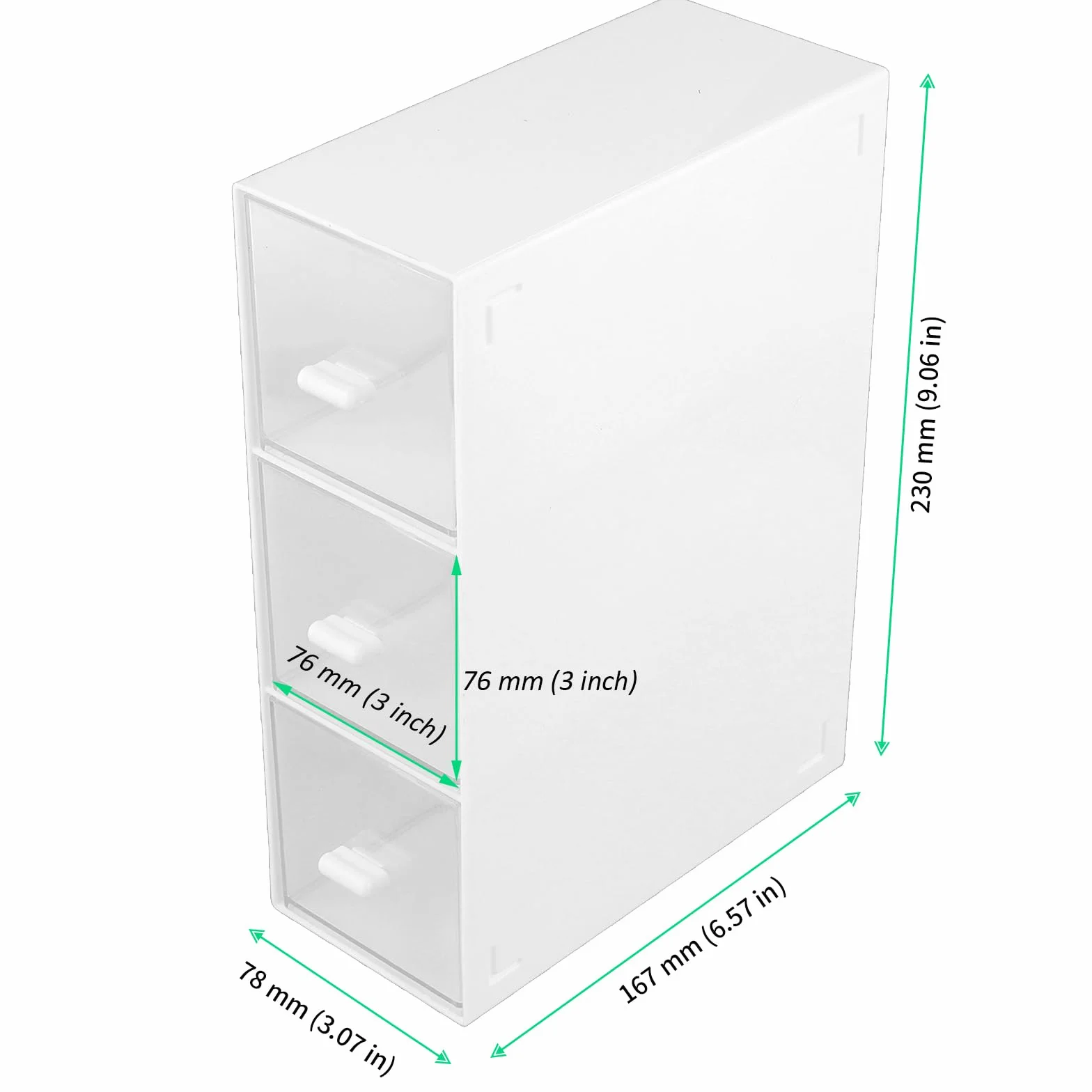 FUNSUEI 2 cajas de almacenamiento de té de plástico blanco de 23 x 16,7 x 7,8 cm, soporte para bolsas de té, cofre de té, organizador de maquillaje para café, té, paquetes de azúcar, insignia, 2