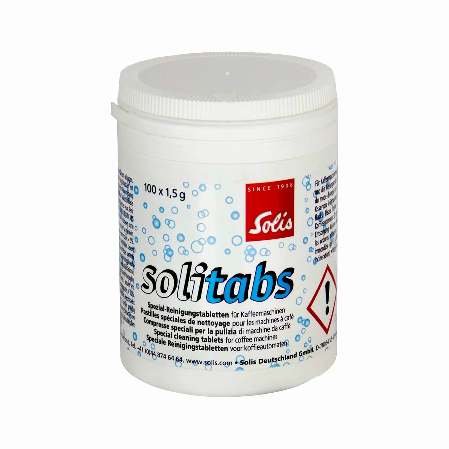 Solis 993.03 pastillas de limpieza para máquinas de café, 100 unidades, solitabs