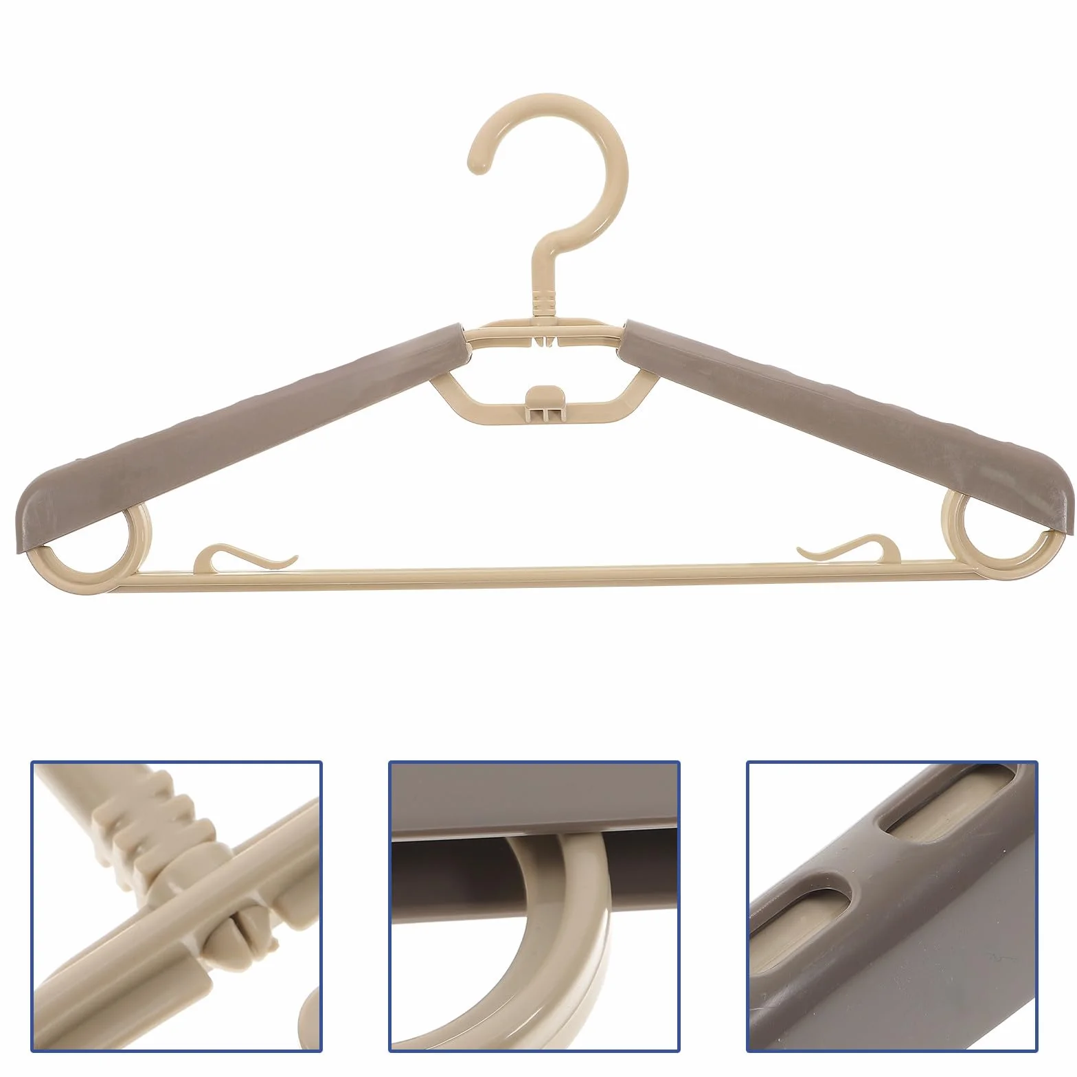Garneck 10 Perchas Ajustables para Ropa Diseño Ergonómico y Estructura Resistente de Abs, Extra Anchas y Expandibles para Optimizar el Almacenamiento el Armario