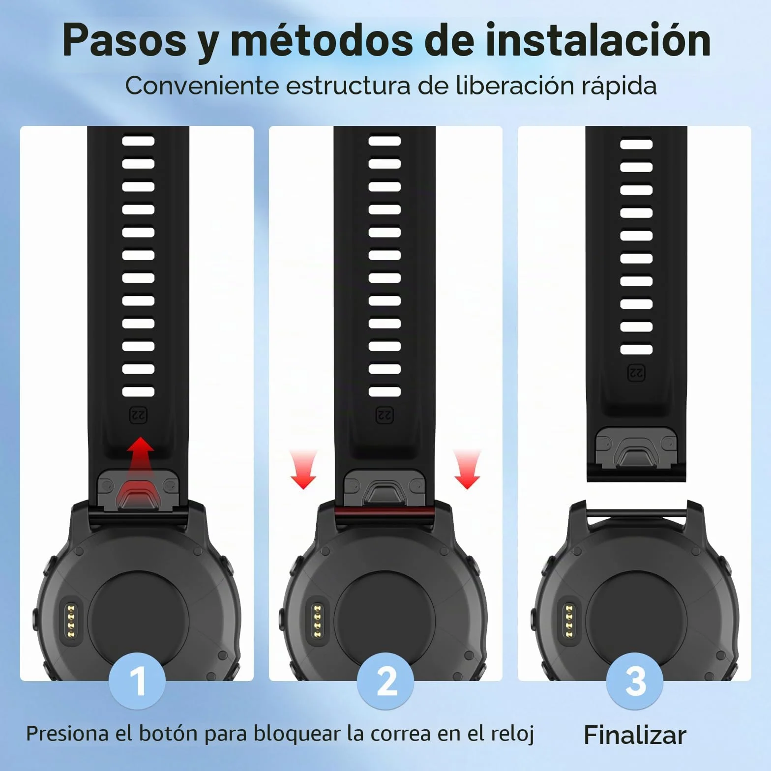 ISABAKE Correa de Reloj para Garmin Fenix 6/6 Pro, Fenix 5/5 Plus, Forerunner 935/945, Approach s60, Banda QuickFit 22 mm