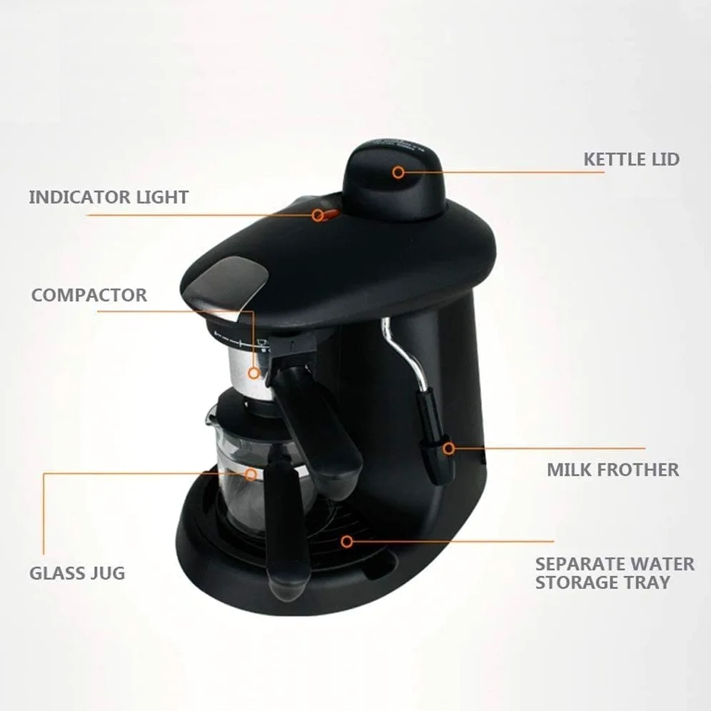 Máquina de Espresso Máquina de 5 Bares de cafetería con espumación de la Varita, cafetera 370W for café Espresso, Capuchino, Latte