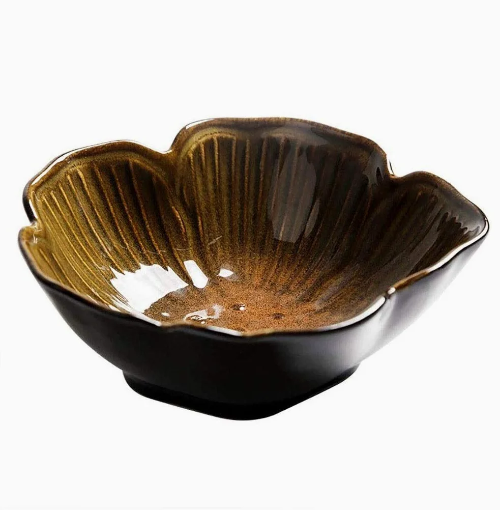 Cuenco de Ensalada de cerámica, Cuencos de Pasta, Conjunto de Cuencos de Ensalada, tazón Grande para Comer, Cuencos, Cuencos apilables con Juego de 2 (Color : Brown)