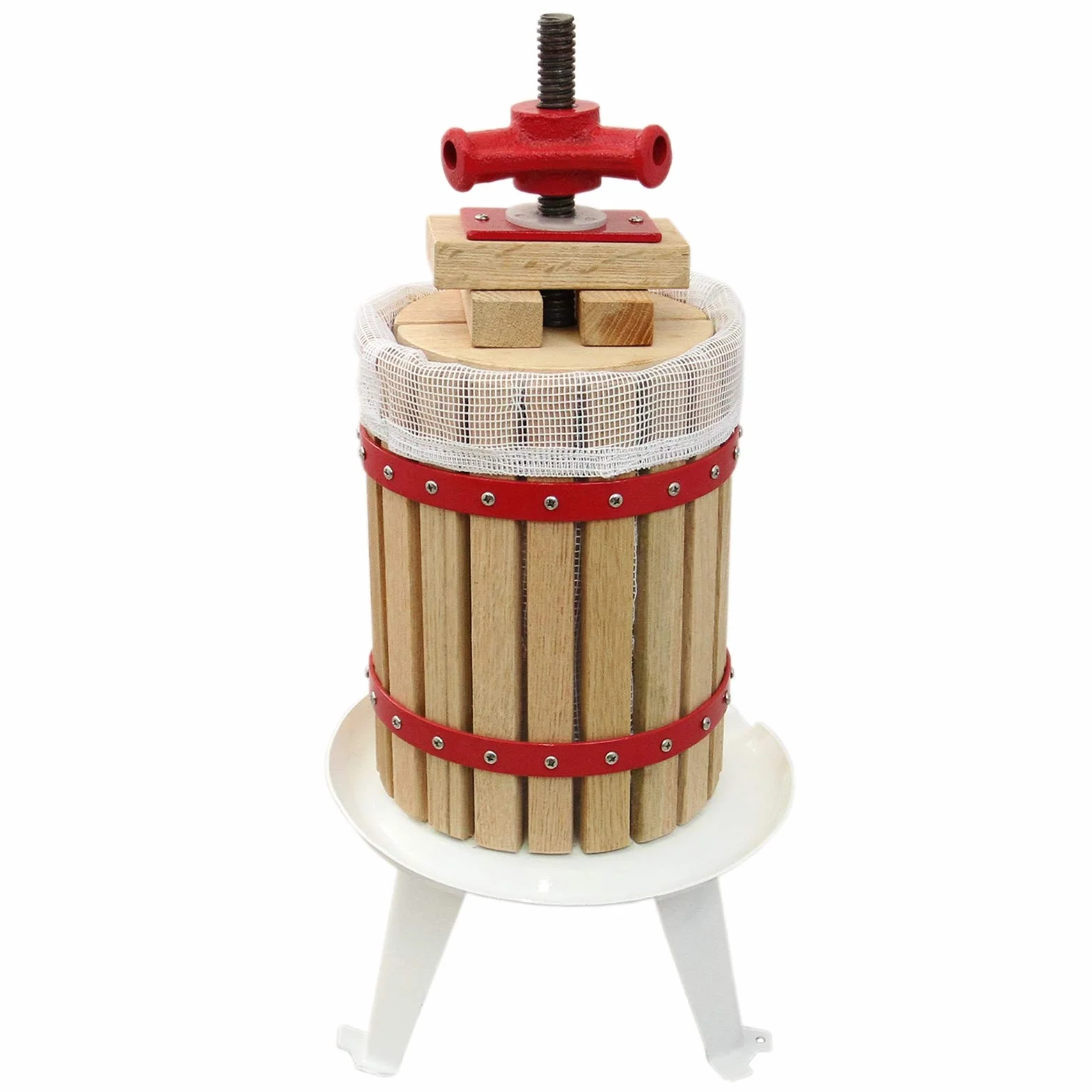 Prensa Manual de frutas de 18L | Roble macizo y Acero | Funcionamiento tradicional de manivela manual | Gran capacidad | 3 bolsas de colado GRATIS | Fácil limpieza | Exprimidora Zumo Sidra Jugo Vino