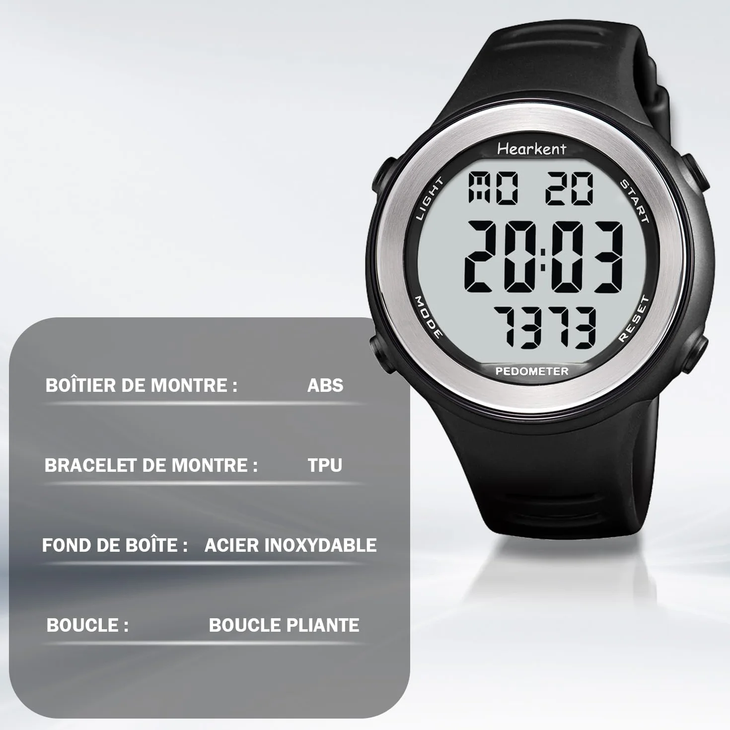 Hearkent Reloj podómetro impermeable para personas mayores sin Bluetooth