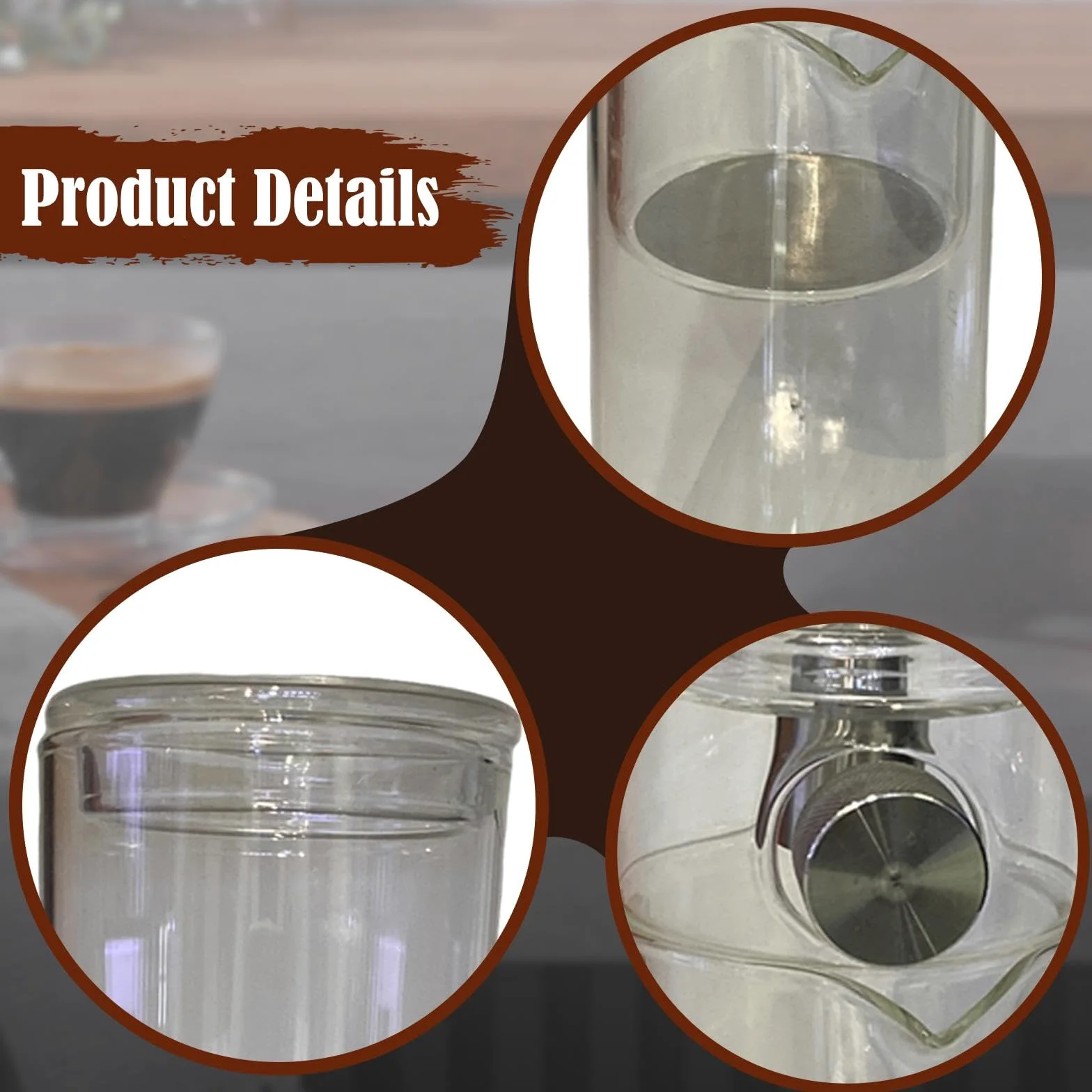 Cafetera Fría Compacta De Cristal Borosilicato | preparación manual, sabor suave, ideal para verano, ahorra espacio