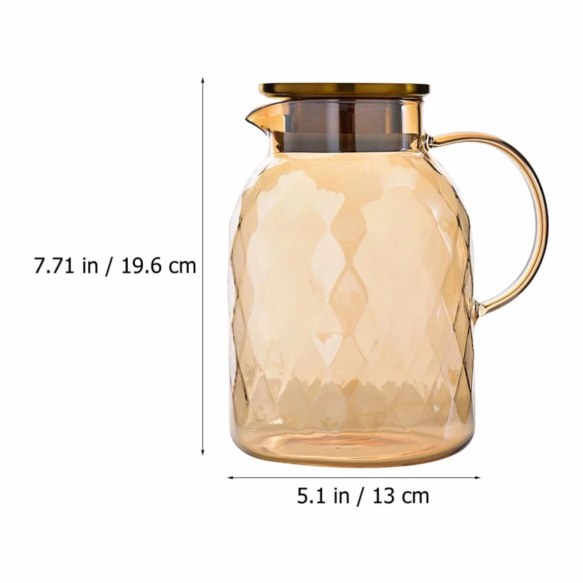 BESPORTBLE Jarra de Agua Hervida Fría de Vidrio 1800ml, Tetera de Cristal Transparente de Gran Capacidad para Jugo y Bebidas Refrescantes, Adecuado para Cocina y Hogar