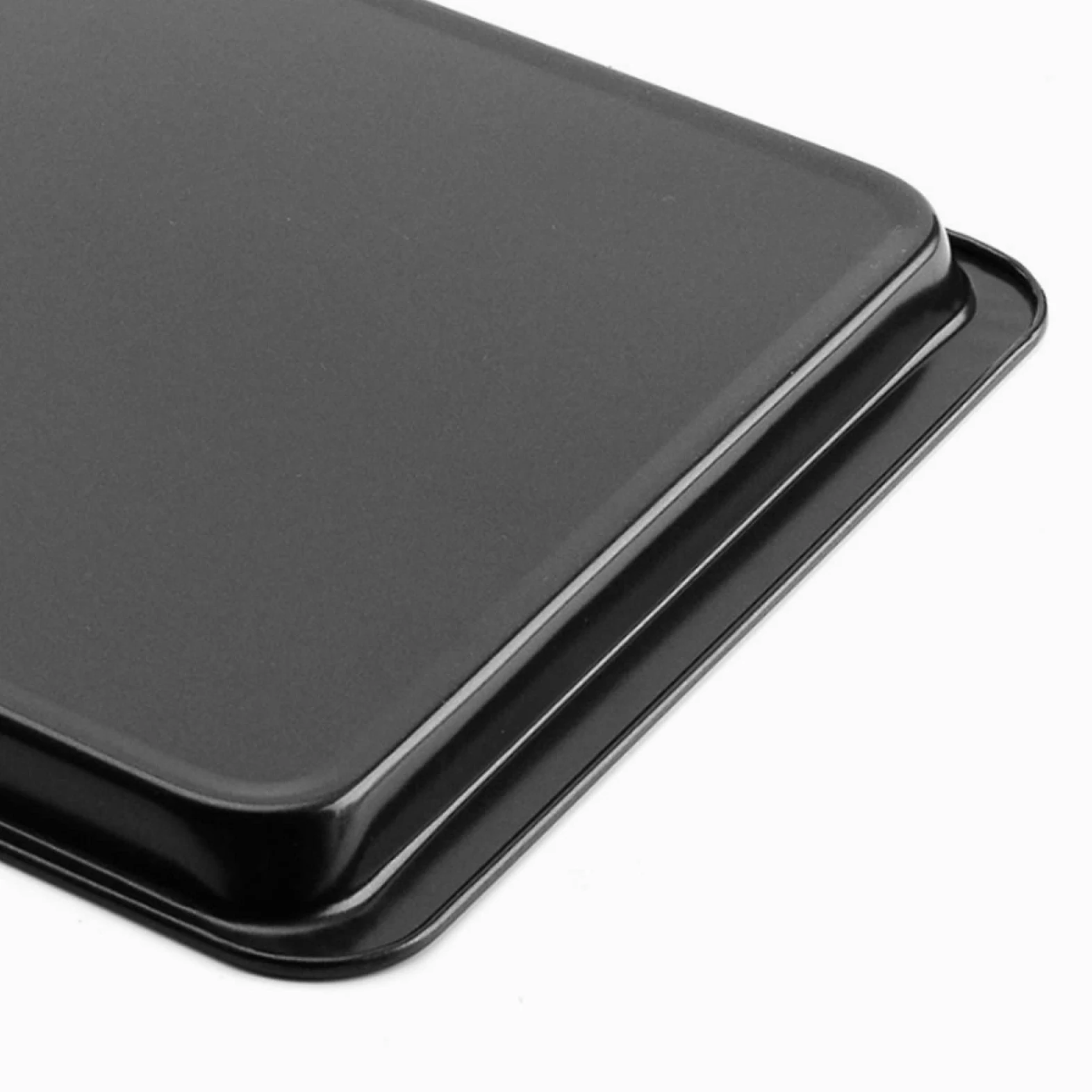 Bandeja para hornear de metal rectangular de acero al carbono antiadherente bandeja para hornear pan bandeja para hornear horno negro bandeja para hornear DIY sartenes para hornear 14 pulgadas