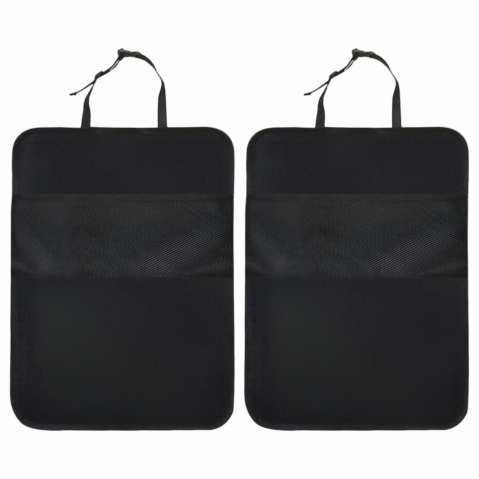 Protector de Asiento de Coche Resistente al Agua, 2 Piezas 45 x 60 cm Asiento de Coche con 2 Bolsillos de Malla, Protección para la Parte Trasera de los Asientos Delanteros