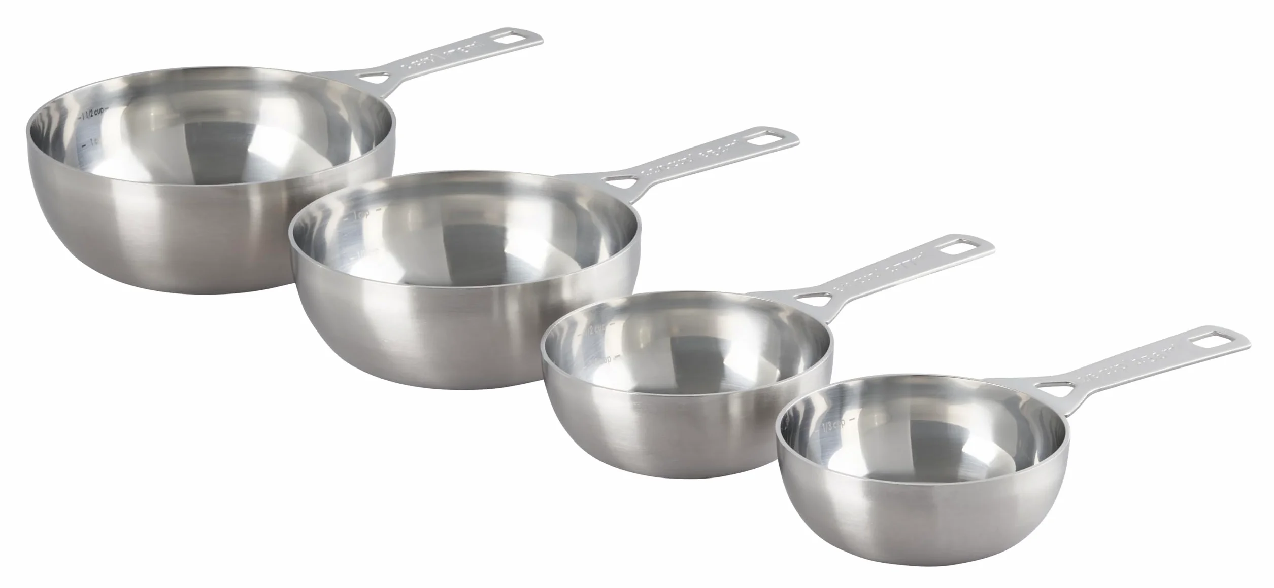 Le Creuset Juego de 4 tazas medidoras de acero inoxidable | El juego incluye: 2/3, 3/4, 1.5 y 2 tazas