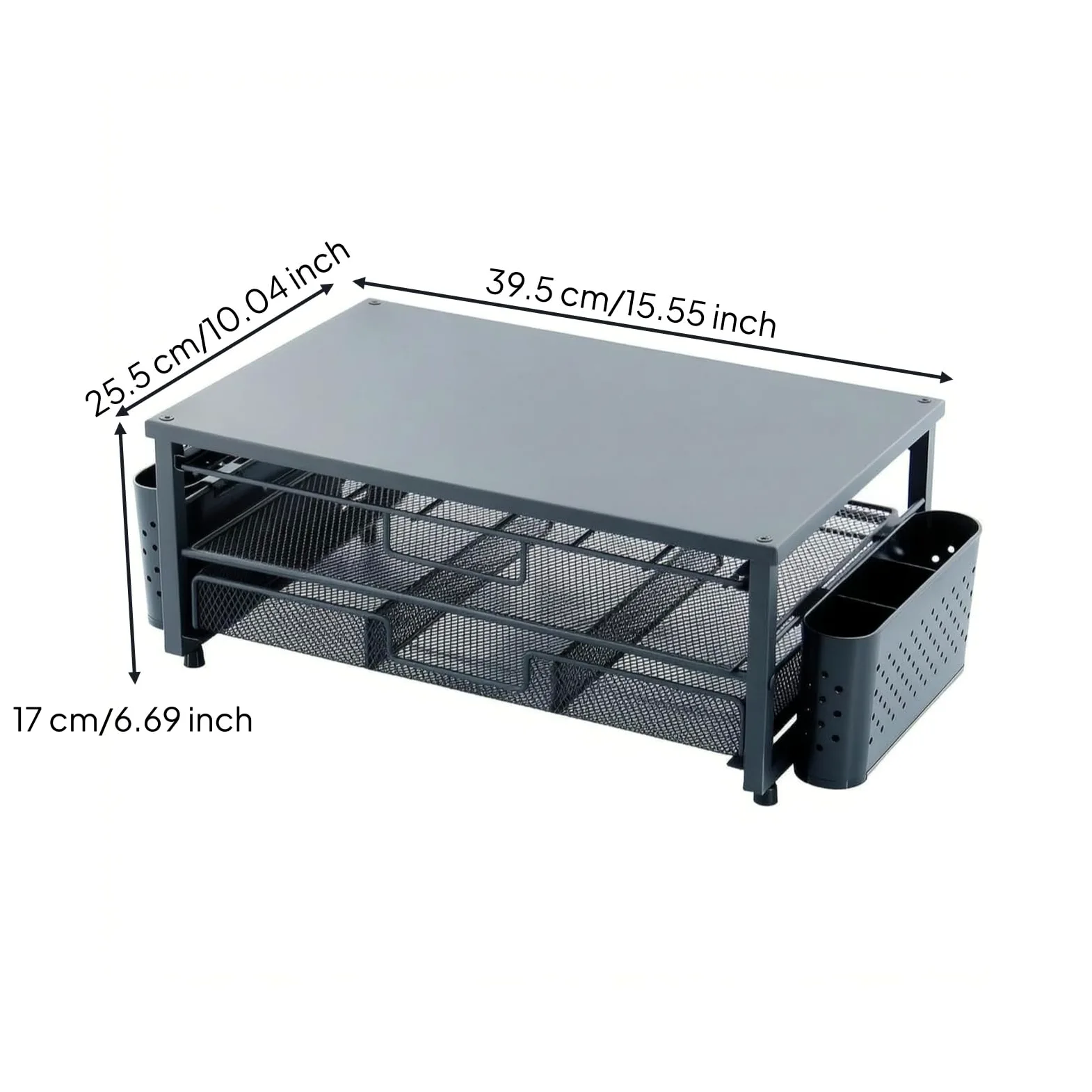 Amagogo Estante para Cápsulas de Café Organizador Soporte Dispensador Bandeja Estructura Compacta para Accesos Rápidos y Visibilidad Adecuado para Cocina, Negro, Cesta Lateral De Plástico