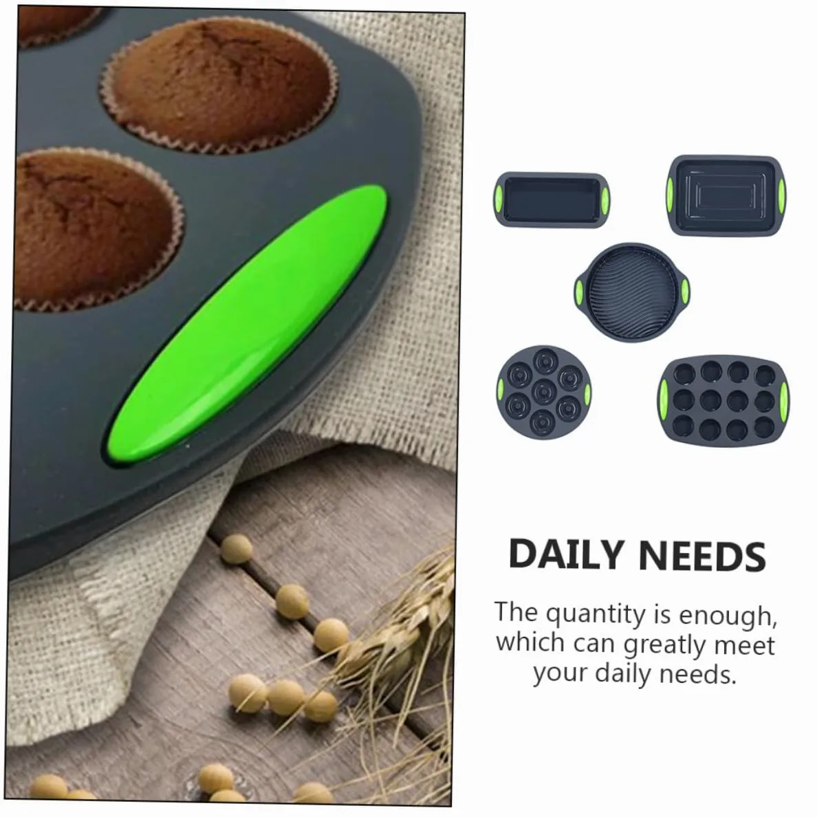 Amosfun Moldes de Silicona Kit de 5 Reutilizables y Fáciles de Limpiar para Hornear Pasteles Ideales para Cocina y Repostería Casera