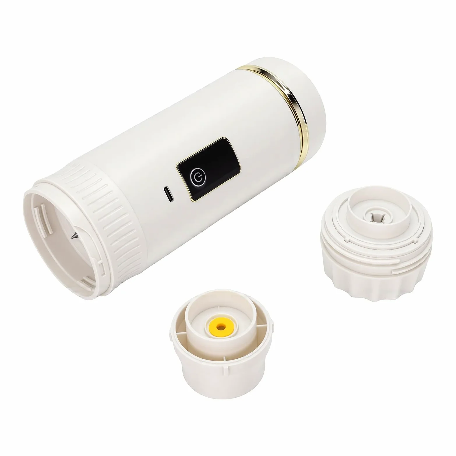 RIZGHWOY Portátil 200ML Recargable Inalámbrica, Auto-calentable para Cápsulas de café y café Molido