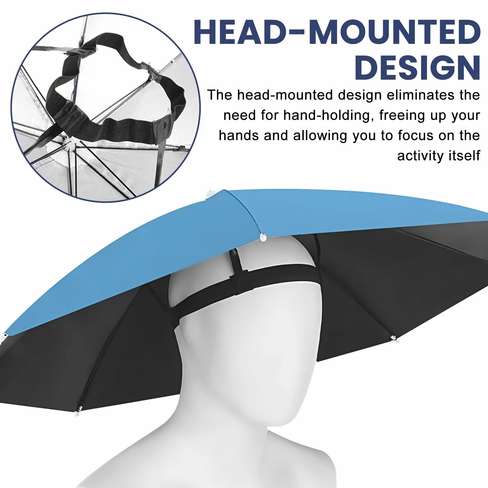 Sombreros para paraguas plegables 52 cm UV 360° adultos niños playa golf senderismo
