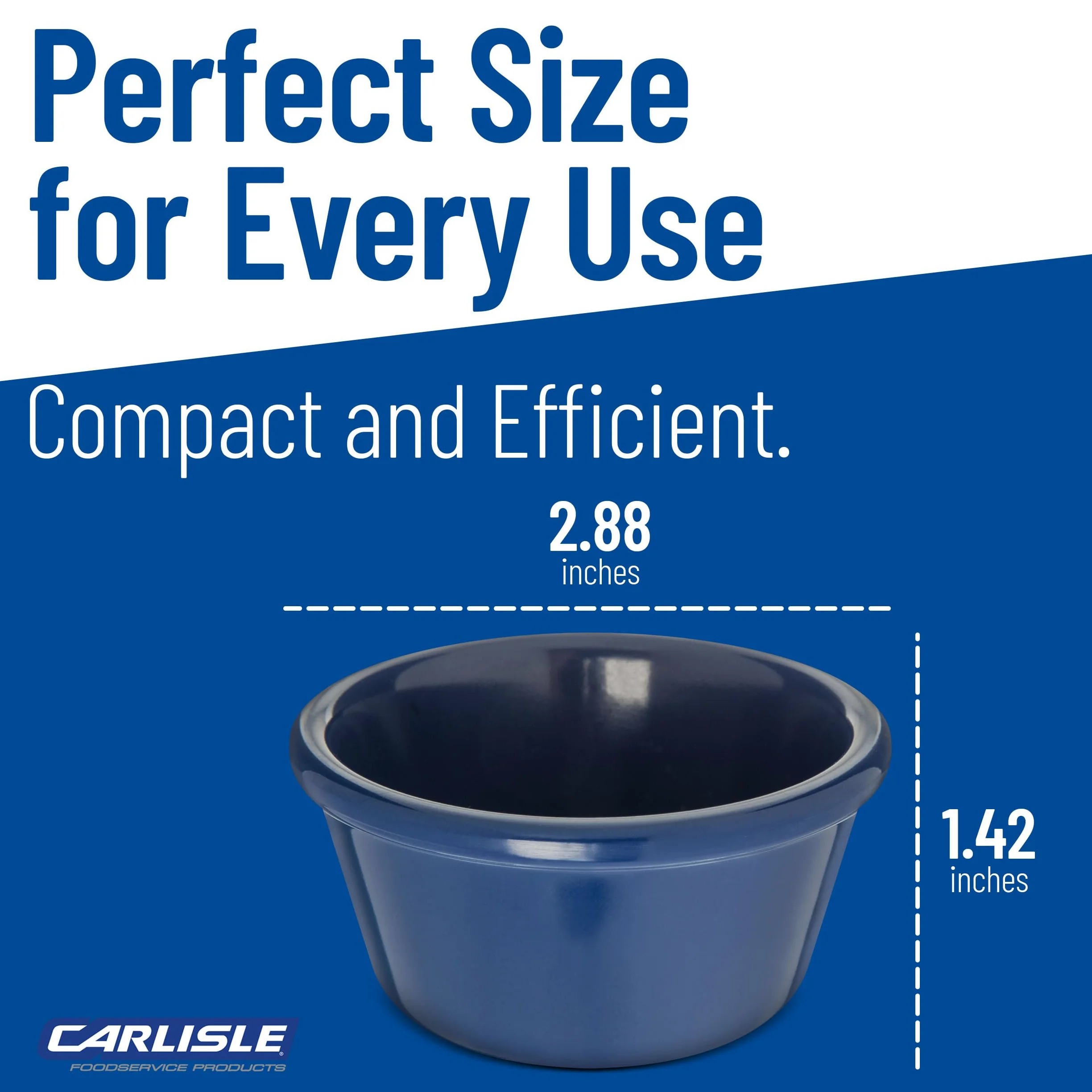 Carlisle S28060 Melamine Smooth Ramekin, 3 oz Capacity, Cobalt Blue (Case of 48)