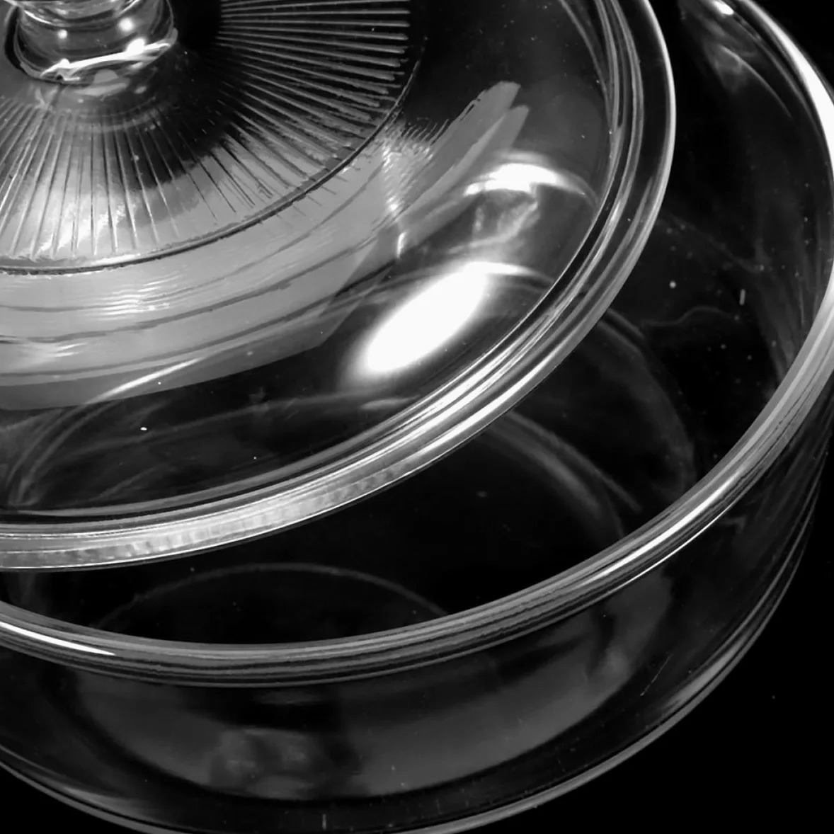 Bol de Ensalada de Vidrio Resistente al Calor 1.7l con Tapa Transparente Fácil de Limpiar y Apilable para Cocina y Hogar