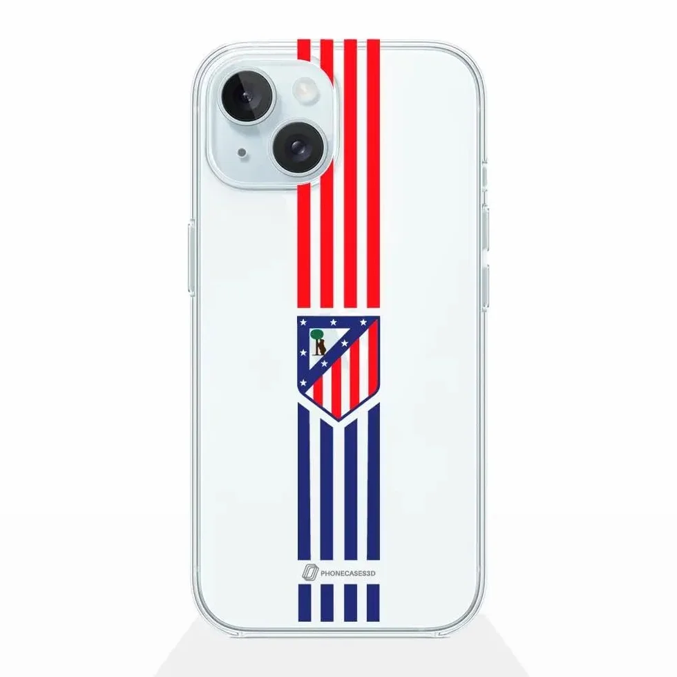 Funda Móvil Apple iPhone 15 Atlético de Madrid Escudo Transparente Blanco