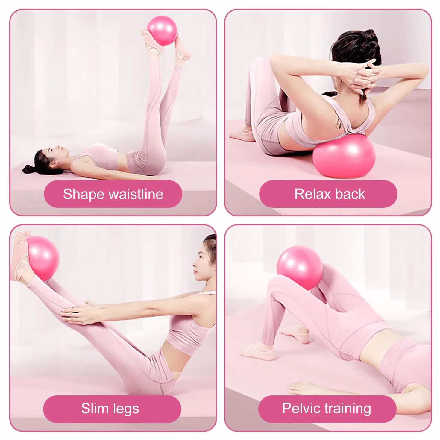 Pelota de Yoga 25 cm Mini Pelota de Pilates Ejercicio Pequeña para Abdominales Hombros Entrenamiento Equilibrio