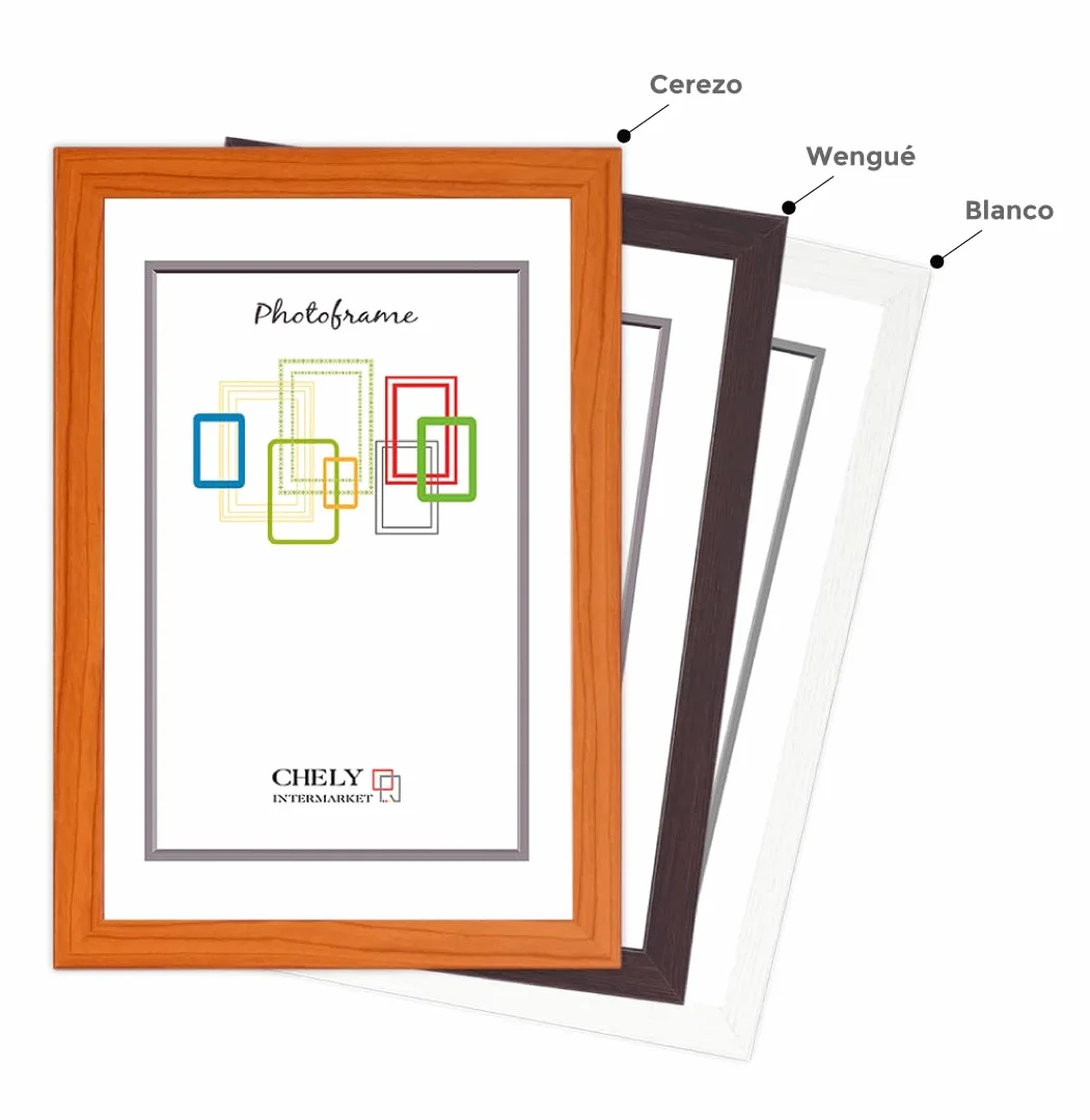 CHELY INTERMARKET MOD257 Marco Fotos Pared 30X40Cm Cerezo Pack 4 Unidades Madera Elegante Marcos Para Cuadros Marcos Fotos Grandes Marcos Pared Hogar Oficina Diploma Certificados Decoracion Interior