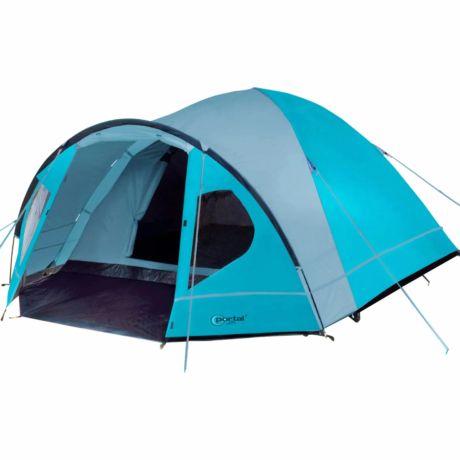 Tienda de campaña impermeable 4000 mm para 3-4 personas con toldo familiar camping viajes trekking jardín