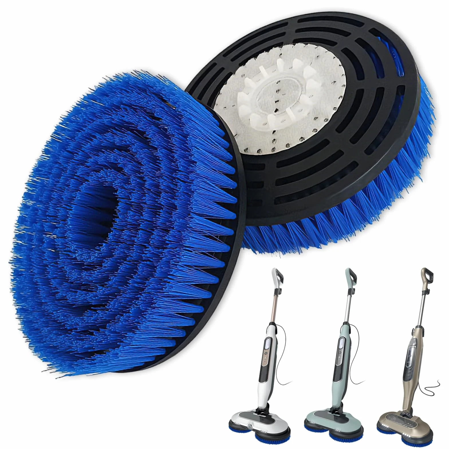 Juego de 2 cabezales de cepillo de repuesto de vapor S8201 compatibles con Shark Steam Mop S7000/S7001/S7005/S7201/S7020/S7000AMZ/S8000/S8001/S8201, limpieza profunda de suelos duros, pulido