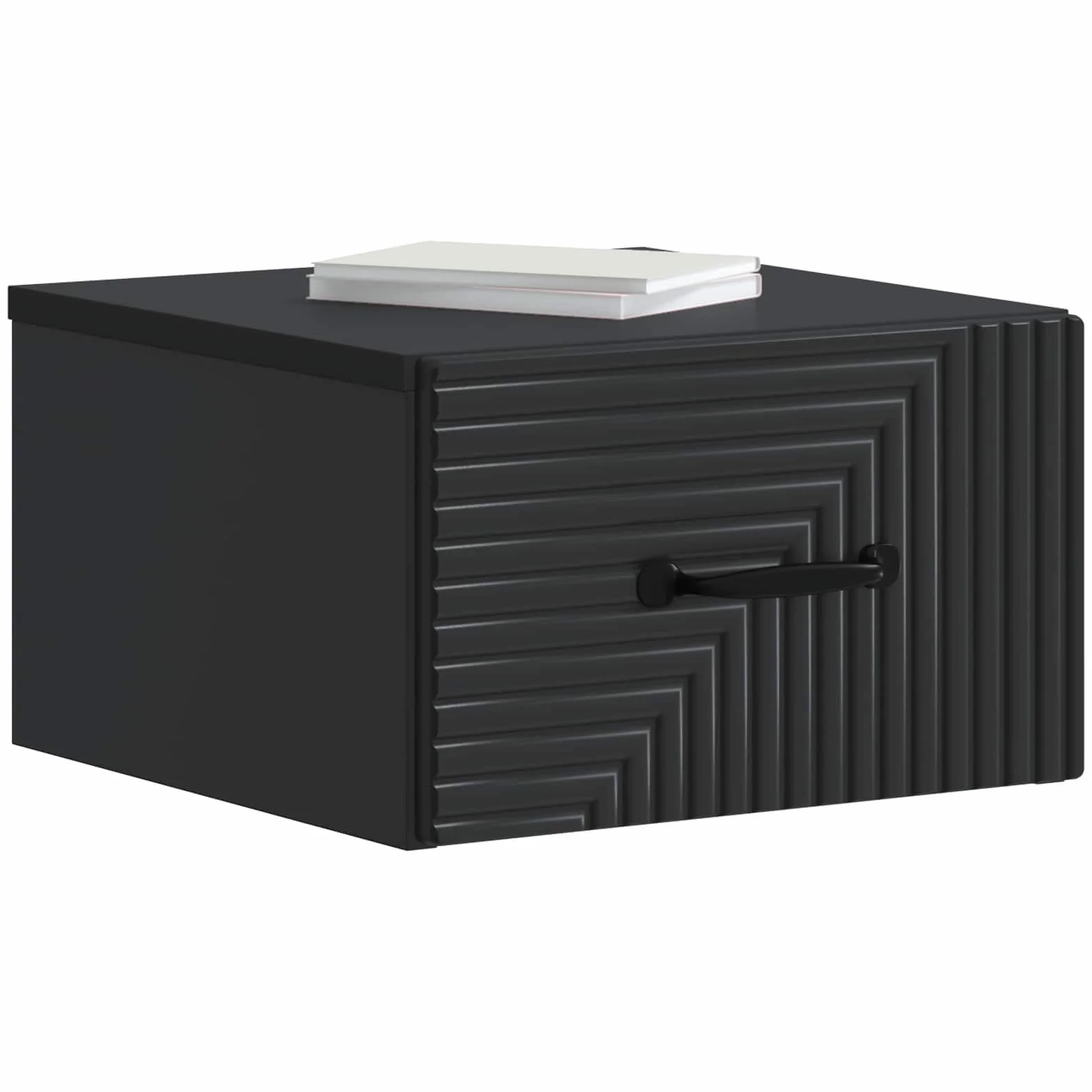 vidaXL Mesita de Noche de Pared 2 pcs Negro 34,5 x 33 x 20 cm, Mesita Minimalista, Almacenamiento Espacioso, diseño Moderno, Organizador de Dormitorio, Mesa Decorativa Elegante