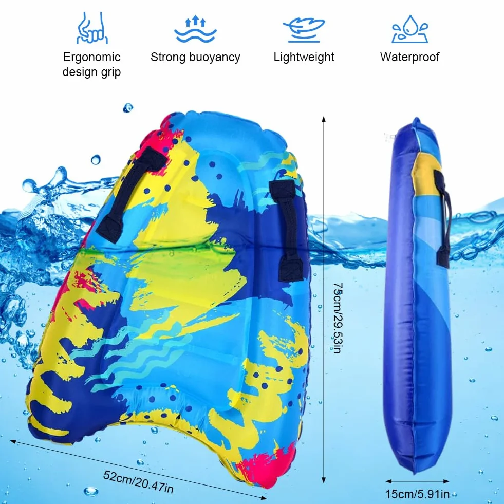 CEWROM Tabla de bodyboard inflable portátil para niños con asas