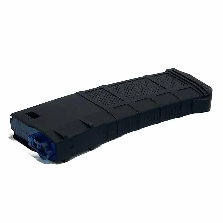 Cargador de Airsoft mid-cap, 250 bolas, Polímero Negro blue, Compatible con M4/M16. A6. Alta capacidad sin ruleta y sin sonido, de polímero de alta resistencia, fácil carga y alimentación constante