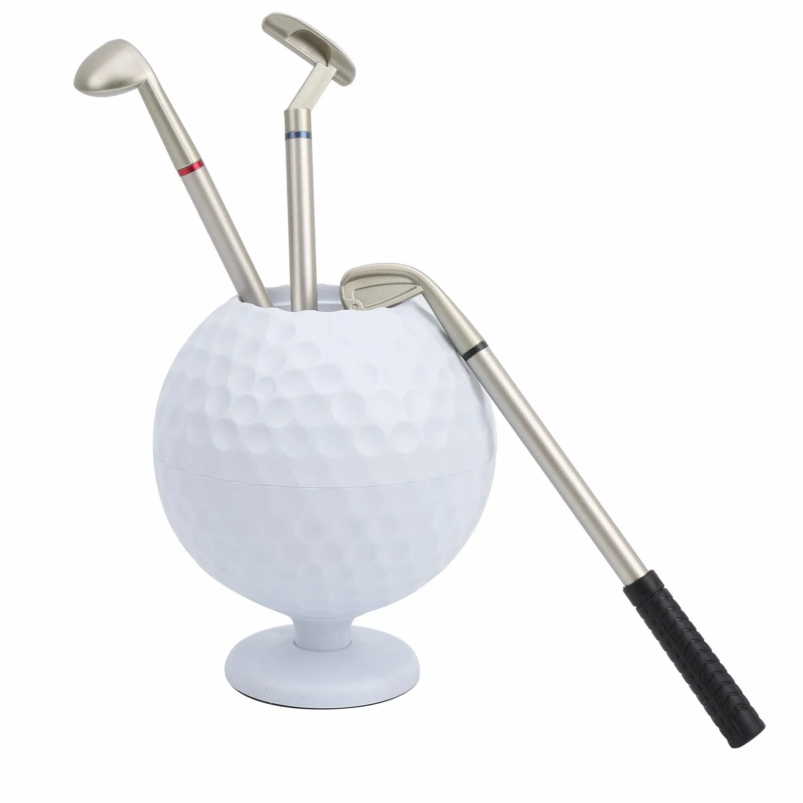 CHICIRIS Bolígrafo Golf 3 uds, Soporte Mini Pelota Golf, Regalo Escritorio Golfista
