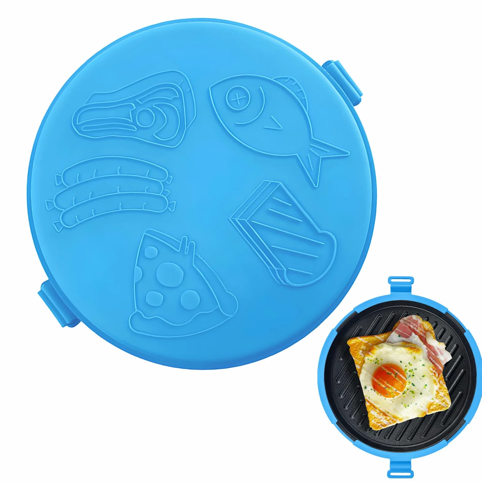 Bandeja para hornear sándwiches en microondas Plancha de calentamiento | Parrilla para sándwiches de microondas Para cocina, escuela, residencia, pizza, panqueques, desayuno