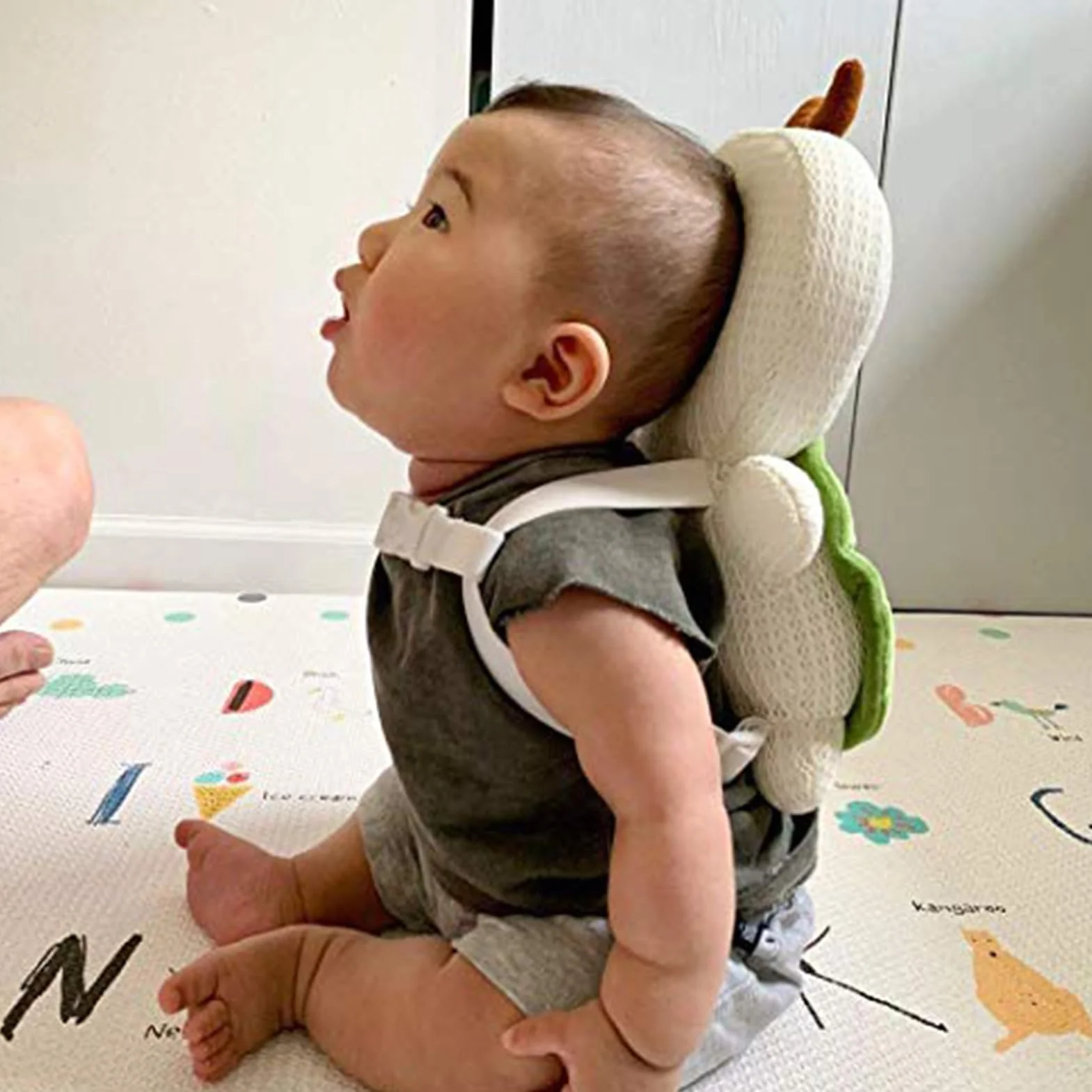 Bebamour Almohada para bebés Suave Transpirable Soporte Cabeza Anticaídas Tortuga