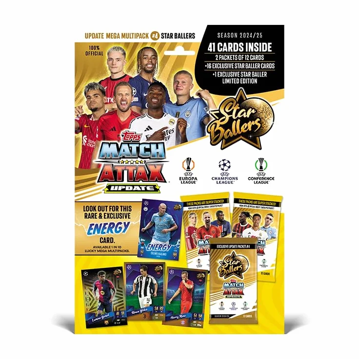 Topps Match Attax 24/25 Actualización Mega Multipack #4 Star Ballers 41 cartas